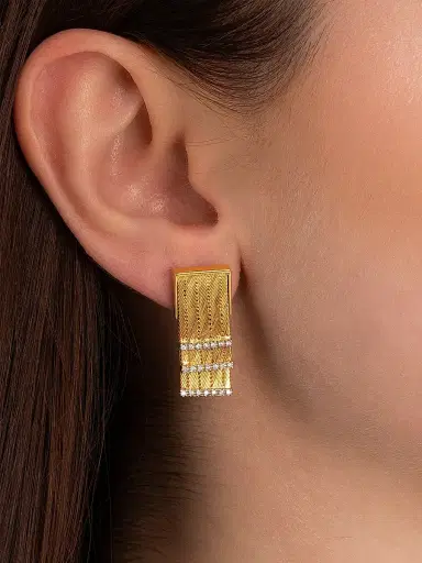 Her Story Women's Olden Feuille 14K Yellow Gold & 0.26 TCW Diamond Drop Single Earring - Yellow Gold | Thumbnail 5