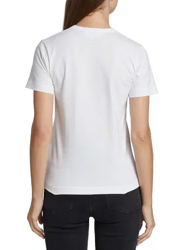 Comme des Garçons PLAY Women's Camouflage-Heart-Print Cotton Jersey T-Shirt - White - Size Small | Thumbnail 4