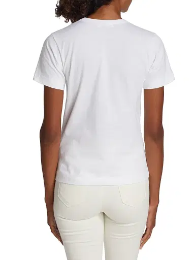 Comme des Garçons PLAY Women's Short-Sleeve Heart-Print T-Shirt - White - Size Medium | Thumbnail 4