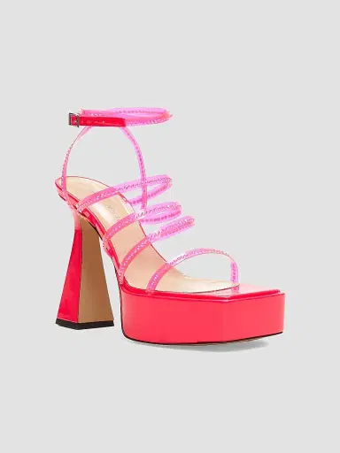 MACH & MACH Women's PVC Crystal-Embellished Platform Sandals - Pink | Thumbnail 2 MACH & MACH Women's PVC Crystal-Embellished Platform Sandals - Pink | Thumbnail 2