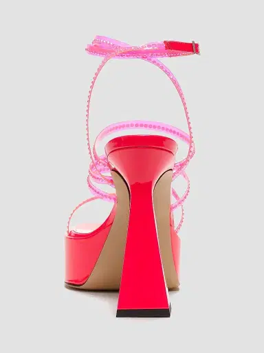 MACH & MACH Women's PVC Crystal-Embellished Platform Sandals - Pink | Thumbnail 3 MACH & MACH Women's PVC Crystal-Embellished Platform Sandals - Pink | Thumbnail 3