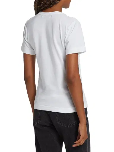 Comme des Garçons PLAY Women's Polka Dot Heart-Print Cotton Jersey T-Shirt - White | Thumbnail 4