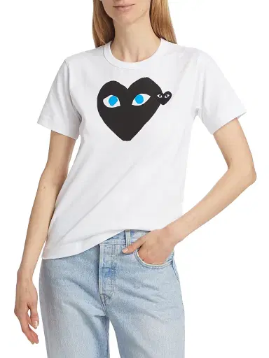 Comme des Garçons PLAY Women's Heart Logo Graphic T-Shirt - White - Size XL | Thumbnail 2