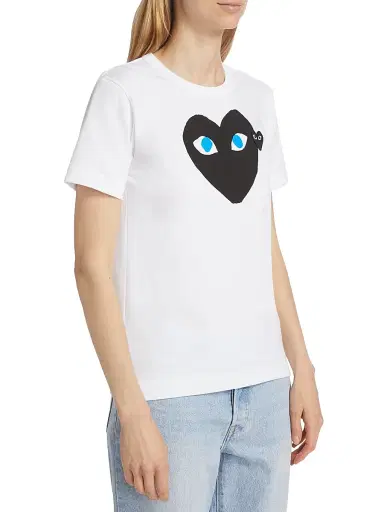 Comme des Garçons PLAY Women's Heart Logo Graphic T-Shirt - White - Size XL | Thumbnail 3