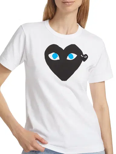 Comme des Garçons PLAY Women's Heart Logo Graphic T-Shirt - White - Size XL | Thumbnail 5
