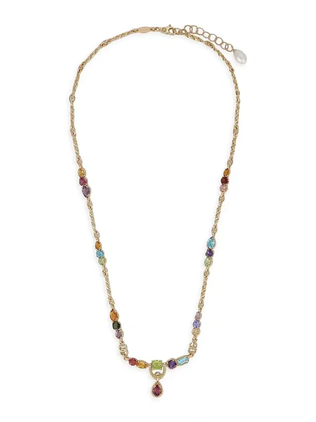 Women's Easy Rainbow 18K Yellow Gold & Semi-Precious Gemstone Necklace - Yellow Gold
