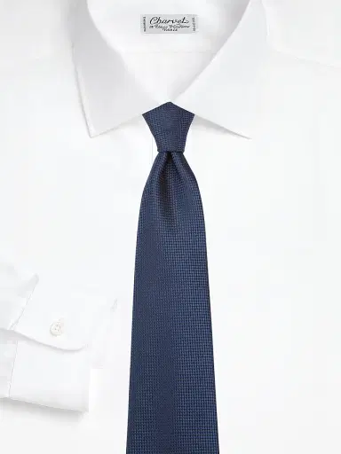 Charvet Men's Silk Jacquard Tie - Navy | Thumbnail 2 Charvet Men's Silk Jacquard Tie - Navy | Thumbnail 2