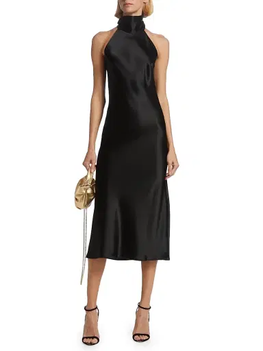 GALVAN LONDON Women's Sienna Satin Halter Neck Gown - Black - Size 12 | Thumbnail 2 GALVAN LONDON Women's Sienna Satin Halter Neck Gown - Black - Size 12 | Thumbnail 2