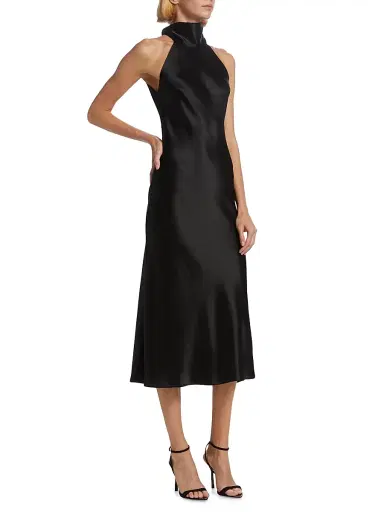 GALVAN LONDON Women's Sienna Satin Halter Neck Gown - Black - Size 12 | Thumbnail 3 GALVAN LONDON Women's Sienna Satin Halter Neck Gown - Black - Size 12 | Thumbnail 3