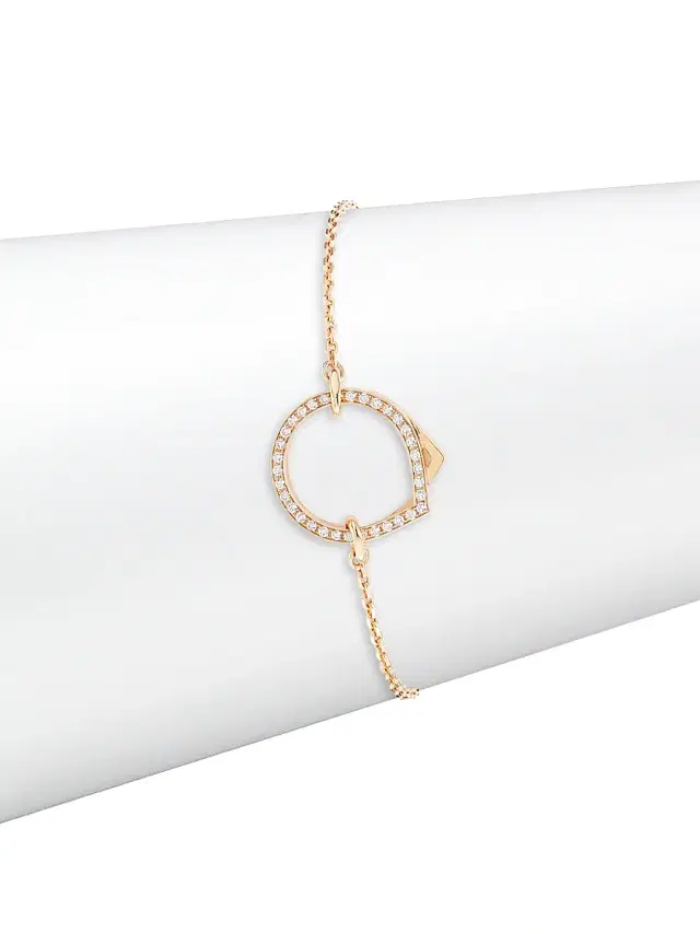 Women's Antifer 18K Rose Gold & 0.2 TCW Pavé Diamond Pendant Bracelet - Rose Gold