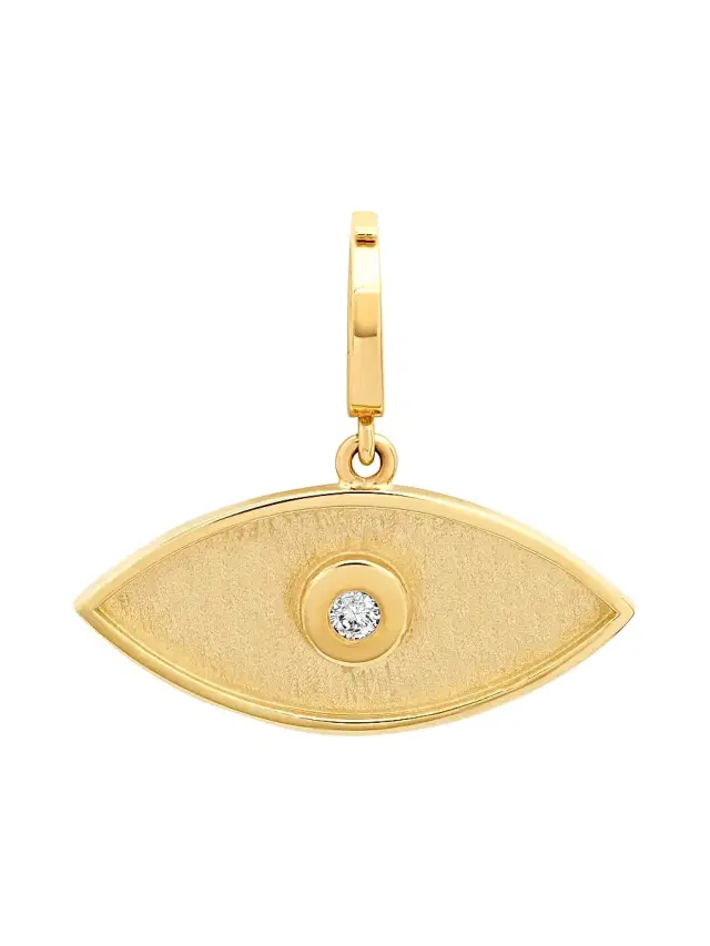 Women's 14K Yellow Gold & 0.06 TCW Diamond  Evil Eye Charm - Yellow Gold