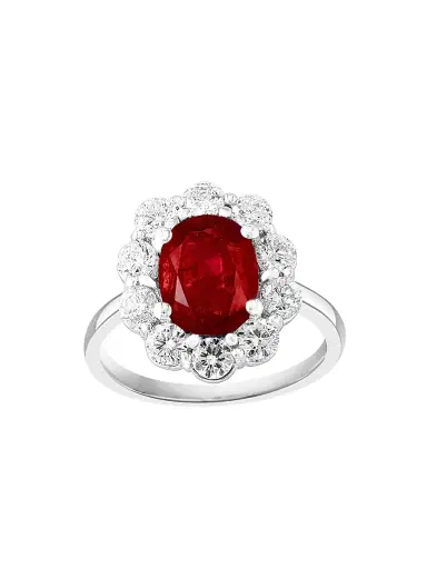 Saks Fifth Avenue Collection Women's 18K White Gold, Ruby & 1.18 TCW Diamond Ring - White Gold | Thumbnail 1