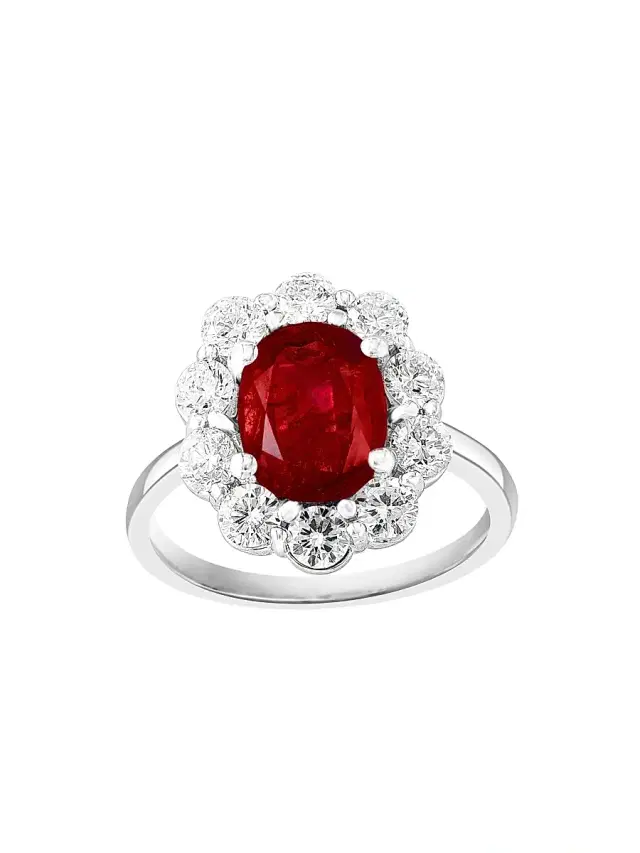 Women's 18K White Gold, Ruby & 1.18 TCW Diamond Ring - White Gold