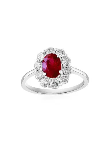 Saks Fifth Avenue Collection Women's 14K White Gold, Ruby & 0.83 TCW Diamond Ring - White Gold | Thumbnail 1