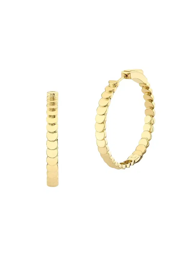 Women's Luna 18K Yellow Gold Hoops - Yellow Gold
