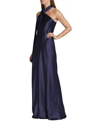GALVAN LONDON Women's Ushuaia Satin Tieneck Gown - Midnight - Size 12 | Thumbnail 2 GALVAN LONDON Women's Ushuaia Satin Tieneck Gown - Midnight - Size 12 | Thumbnail 2