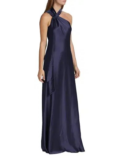 GALVAN LONDON Women's Ushuaia Satin Tieneck Gown - Midnight - Size 12 | Thumbnail 4 GALVAN LONDON Women's Ushuaia Satin Tieneck Gown - Midnight - Size 12 | Thumbnail 4