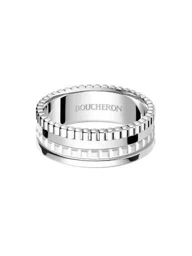 Boucheron Women's Quatre White Edition 18K White Gold & HyCeram Ring - White Gold | Thumbnail 3 Boucheron Women's Quatre White Edition 18K White Gold & HyCeram Ring - White Gold | Thumbnail 3