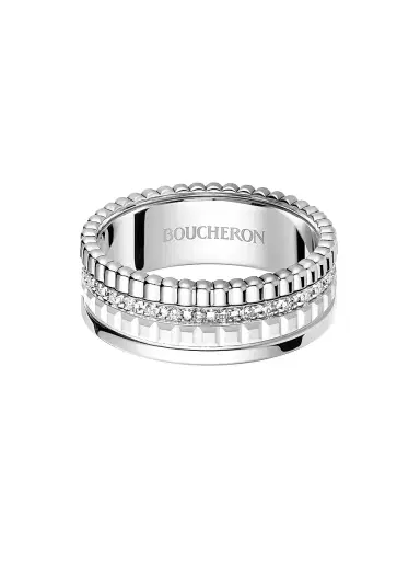 Boucheron Women's Quatre White Edition 18K White Gold, HyCeram & 0.26 TCW Diamond Ring - White Gold | Thumbnail 3 Boucheron Women's Quatre White Edition 18K White Gold, HyCeram & 0.26 TCW Diamond Ring - White Gold | Thumbnail 3
