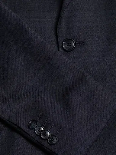 Saks Fifth Avenue Men's COLLECTION Plaid Single-Breasted Slim-Fit Suit - Navy Blazer - Size 48 | Thumbnail 7 Saks Fifth Avenue Men's COLLECTION Plaid Single-Breasted Slim-Fit Suit - Navy Blazer - Size 48 | Thumbnail 7