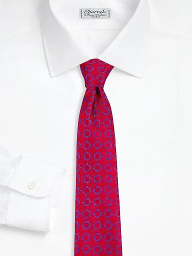 Charvet Men's Scale Optical Wheel Tie - Red Blue | Thumbnail 2