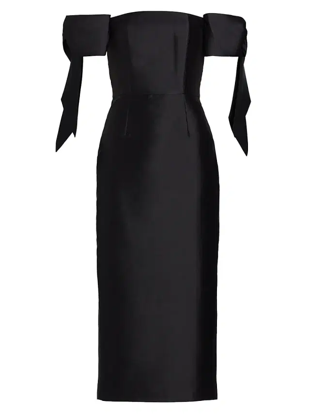 Alexia María Women's Isabella Bow Midi-Dress - Black