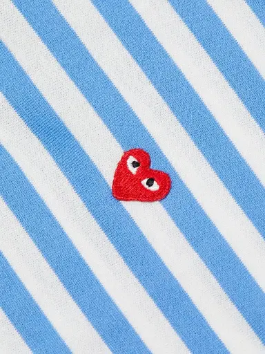 Comme des Garçons PLAY Men's Multicolor Striped Long-Sleeve Shirt - Blue Yellow - Size Large | Thumbnail 7