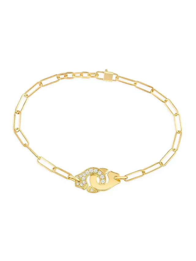 Women's Menottes  R10 18K Yellow Gold & Diamond Handcuff Bracelet
