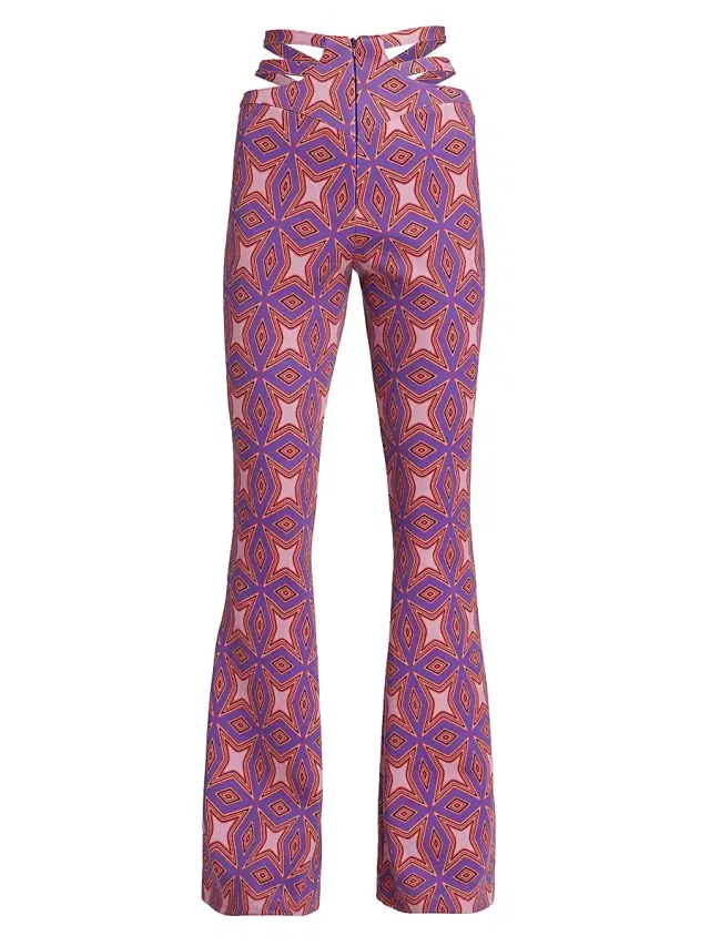Claude Kameni Women's Sophia Flare Pants - Multi Diamond Print