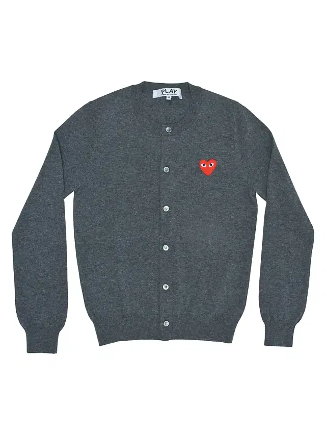 Women's Heart Wool Cardigan - Grey