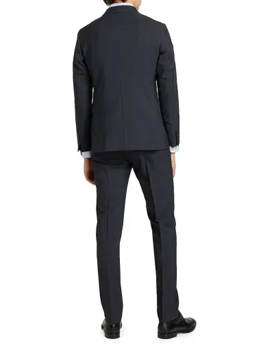 Saks Fifth Avenue Men's COLLECTION Plaid Wool Single-Breasted Suit - Navy - Size 48 | Thumbnail 5