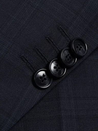 Saks Fifth Avenue Men's COLLECTION Plaid Wool Single-Breasted Suit - Navy - Size 48 | Thumbnail 7