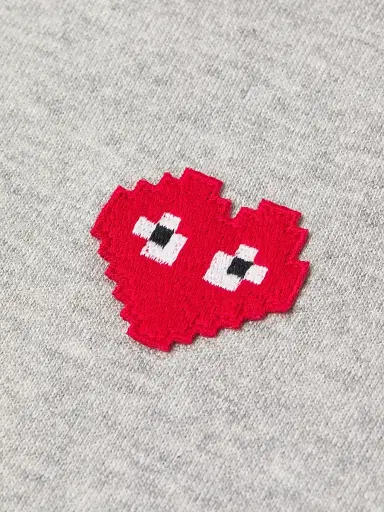 Comme des Garçons PLAY Men's Invader Heart Cotton Hoodie - Grey - Size XXL | Thumbnail 6
