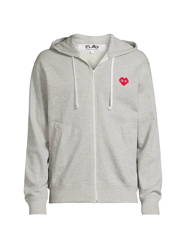 Men's Invader Heart Cotton Hoodie - Grey Men's Invader Heart Cotton Hoodie - Grey