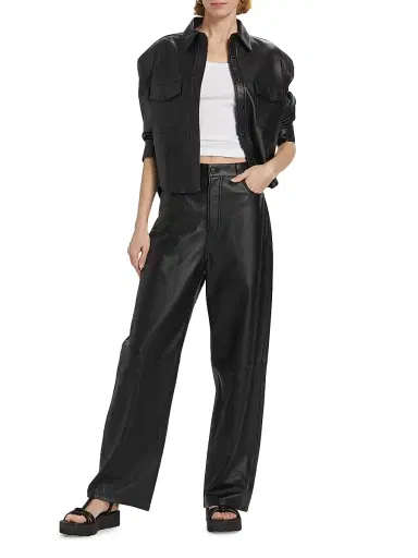 WARDROBE.NYC Women's Leather Wide-Leg Pants - Black | Thumbnail 2 WARDROBE.NYC Women's Leather Wide-Leg Pants - Black | Thumbnail 2