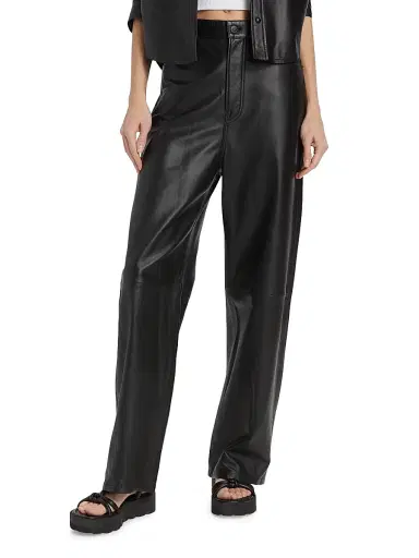 WARDROBE.NYC Women's Leather Wide-Leg Pants - Black | Thumbnail 3 WARDROBE.NYC Women's Leather Wide-Leg Pants - Black | Thumbnail 3