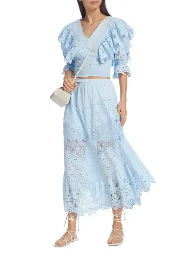 Queen Moda Women's Calla Lace Midi Skirt | Thumbnail 2 Queen Moda Women's Calla Lace Midi Skirt | Thumbnail 2