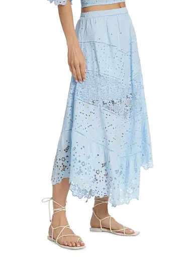 Queen Moda Women's Calla Lace Midi Skirt | Thumbnail 4 Queen Moda Women's Calla Lace Midi Skirt | Thumbnail 4