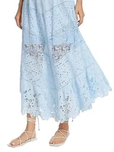 Queen Moda Women's Calla Lace Midi Skirt | Thumbnail 6 Queen Moda Women's Calla Lace Midi Skirt | Thumbnail 6