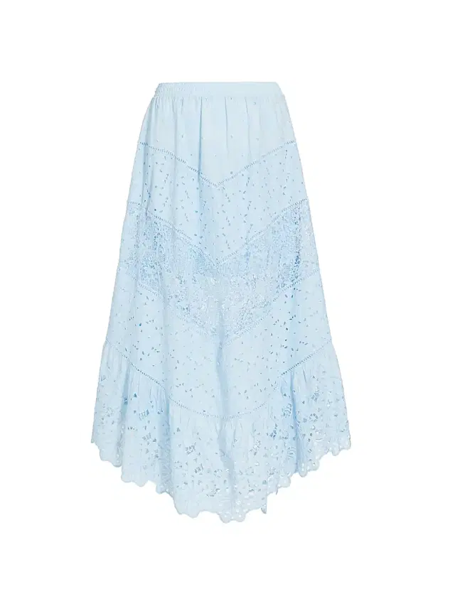 Queen Moda Women's Calla Lace Midi Skirt - Canale Blue