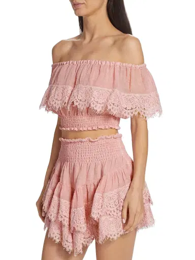 Queen Moda Women's Mykonos Lace Crop Top | Thumbnail 4 Queen Moda Women's Mykonos Lace Crop Top | Thumbnail 4