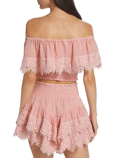 Queen Moda Women's Mykonos Lace Crop Top | Thumbnail 5 Queen Moda Women's Mykonos Lace Crop Top | Thumbnail 5