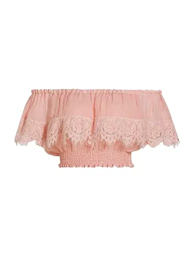 Queen Moda Women's Mykonos Lace Crop Top | Thumbnail 1 Queen Moda Women's Mykonos Lace Crop Top | Thumbnail 1