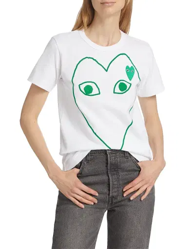 Comme des Garçons PLAY Women's Heart Logo Graphic T-Shirt - White - Size Large | Thumbnail 2