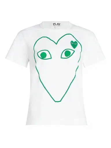 Comme des Garçons PLAY Women's Heart Logo Graphic T-Shirt - White - Size Large | Thumbnail 1