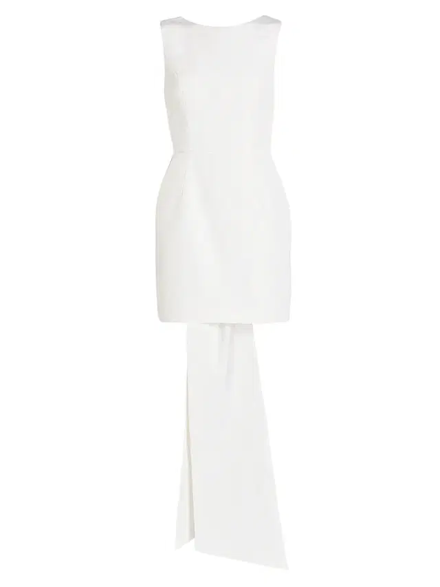 Alexia María Women's Ella Silk Faille Bow Minidress - White