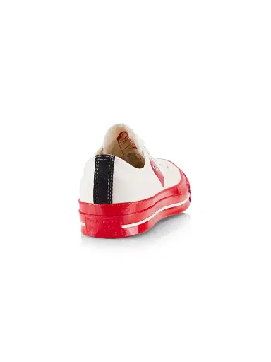 Comme des Garçons PLAY Men's CdG PLAY x Converse Chuck 70 Low-Top Sneakers - Off White | Thumbnail 3 Comme des Garçons PLAY Men's CdG PLAY x Converse Chuck 70 Low-Top Sneakers - Off White | Thumbnail 3