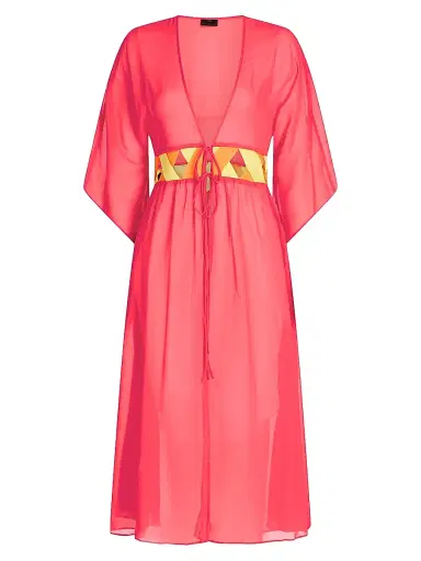 Valimare Women's Rio Chiffon Cover-Up Robe - Coral | Thumbnail 1