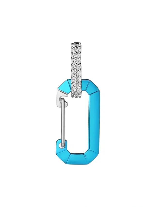 Women's Chiara 18K White Gold, Sterling Silver, & Diamond  Drop Earring - Blue