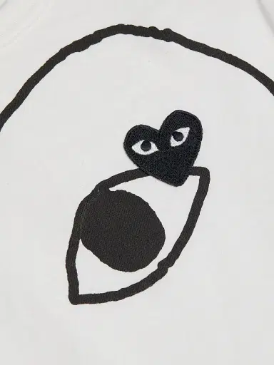 Comme des Garçons PLAY Women's Eye Heart Cotton T-Shirt - White - Size Large | Thumbnail 6